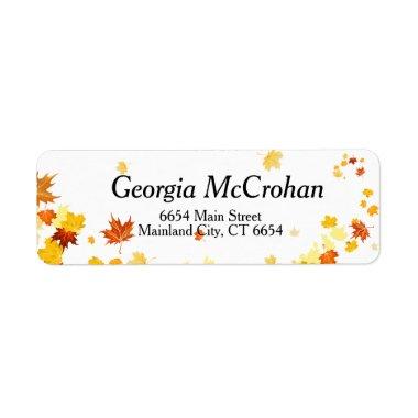 Fall Orange Red Leaves Return Address Label