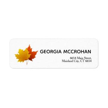 Fall Orange Yellow Leaves Return Address Label