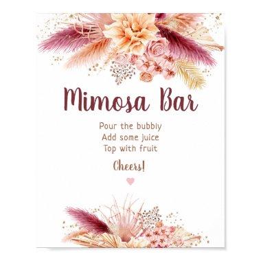 Fall Pampas Grass Boho  Mimosa Bar Poster