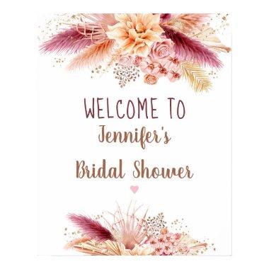 Fall Pampas Grass Boho  Welcome Poster