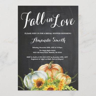 Fall Pumpkin Bridal Shower Invitations