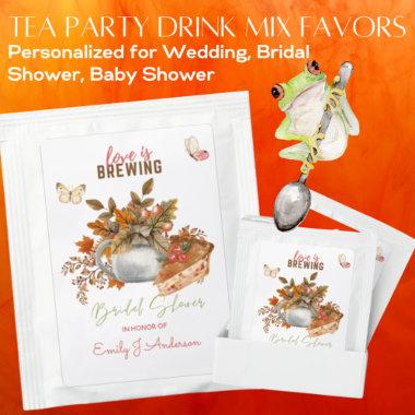 Fall Pumpkin Pie Tea Party Bridal Shower Favors Tea Bag Drink Mix