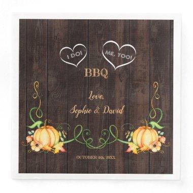 Fall Pumpkin String Lights Old Barn I DO BBQ Paper Dinner Napkins