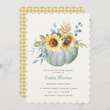 Fall Pumpkin Sunflower Country Bridal Shower Invit Invitations