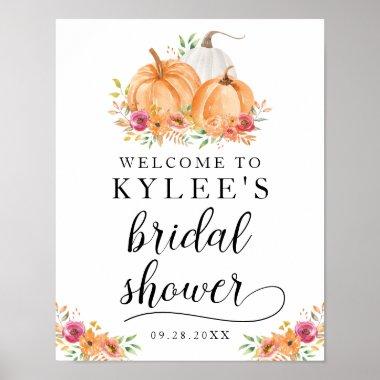 Fall Pumpkins Bridal Shower Welcome Poster