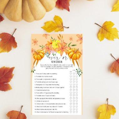 Fall Pumpkins - over or under  game