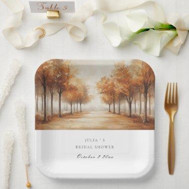 Fall Quiet Country Road  Paper Plates