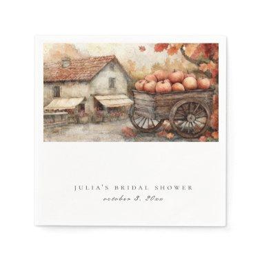 Fall Rural Scene With Apples  Napkins