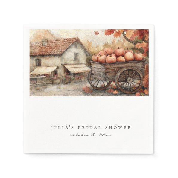 Fall Rural Scene With Apples  Napkins