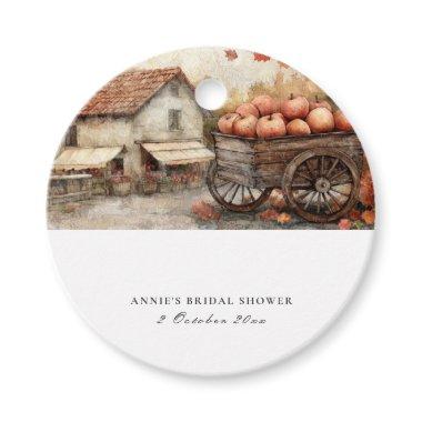 Fall Rural Scene With Apples Wedding  Favor Tags
