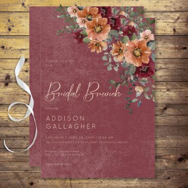 Fall Rustic Wine & Rust Floral Bridal Brunch