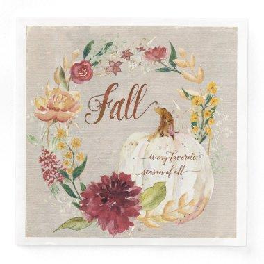 Fall Season Autumn Harvest Thanksgiving Pumpkin Paper Dinner Napkins