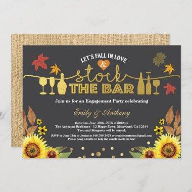 Fall stock the bar engagement party sunflower Invitations