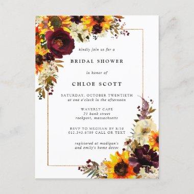 Fall Sunflower Bridal Shower Invitation PostInvitations