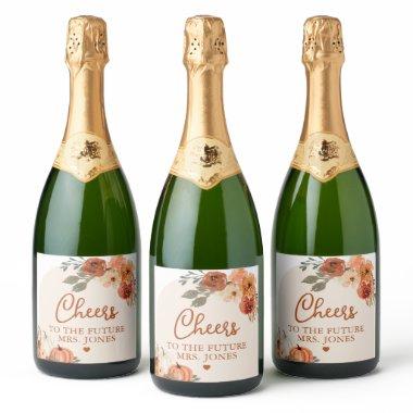 Fall Terracotta Pumpkin Future Mrs  Sparkling Wine Label