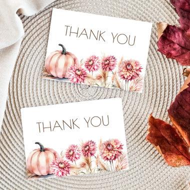 Fall themed boho bridal shower wedding thank you