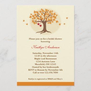 Fall Tree Bridal Shower Invitations