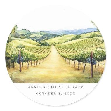 Fall Vineyard Landscape  Classic Classic Round Sticker