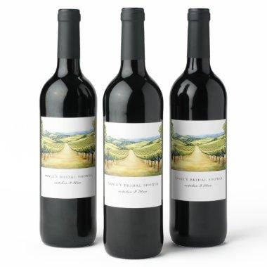 Fall Vineyard Landscape  Wine Label