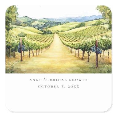 Fall Vineyard Landscape Wedding  Square Sticker