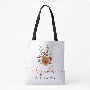 Fall Watercolor Floral Bride Tote