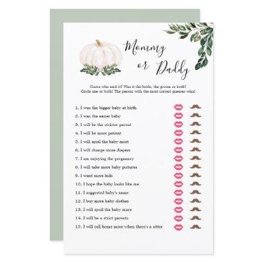 Fall White Pumpkin Mommy Or Daddy Game