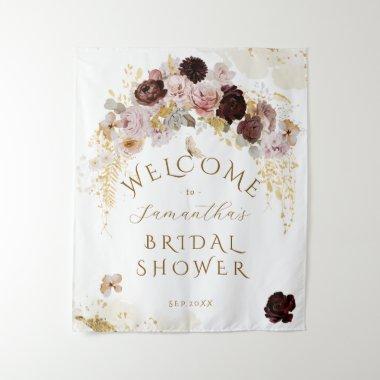 Fall Wildflower Gold Floral Bridal Shower Tapestry