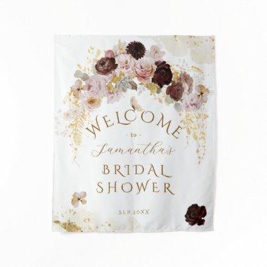 Fall Wildflower Gold Floral Bridal Shower Tapestry