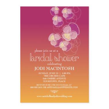 Falling Flowers Juicy Ombre Bridal Shower Invitations