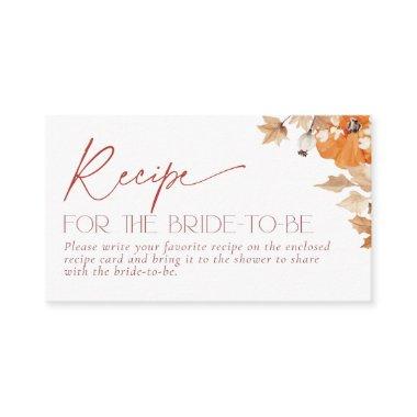 Falling in Love Recipe for the Bride-to-be Request Enclosure