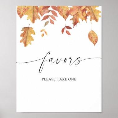 Falling leaves - bridal favors please take one poster