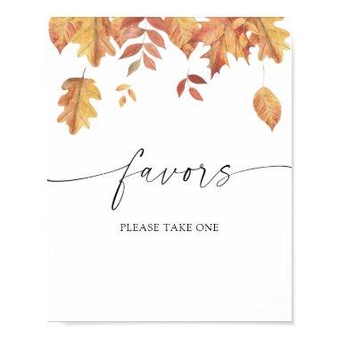 Falling leaves - bridal favors please take one poster