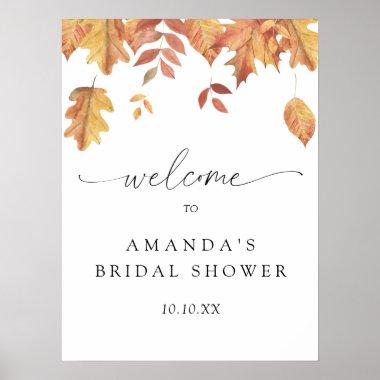 Falling leaves welcome bridal shower party poster