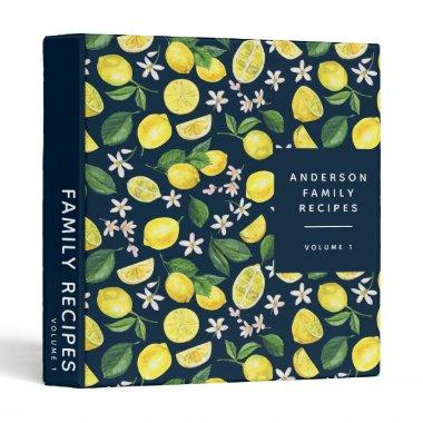Family Cookbook | Citrus Lemon Recipe 3 Ring Binder