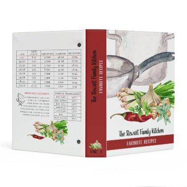 Family Favorite Watercolor Herbs and Spice Recipe Mini Binder