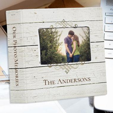 Family Photo Distressed Wood Scrapbook Album 3 Ring Binder