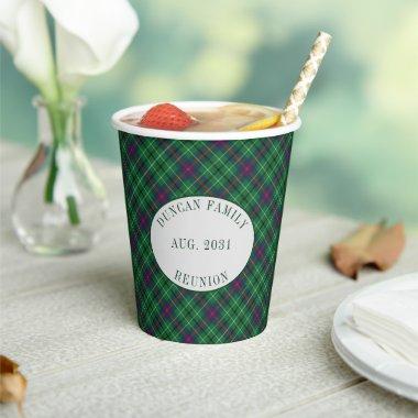 Family Reunion Clan Duncan Tartan Plaid Custom Paper Cups