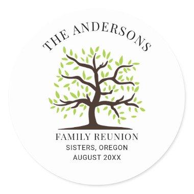 Family Reunion Genealogy Tree Custom Classic Round Sticker