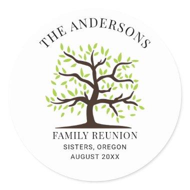 Family Reunion Genealogy Tree Custom Classic Round Sticker