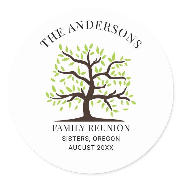 Family Reunion Genealogy Tree Custom Classic Round Sticker
