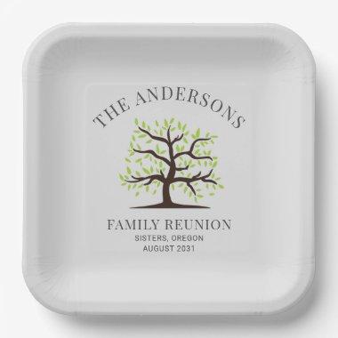 Family Reunion Genealogy Tree Custom Paper Plates