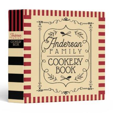 Fancy aged decorative personalized cookbook recipe 3 ring binder