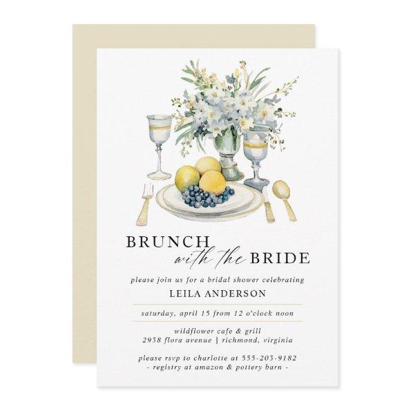 Fancy Brunch | Modern Watercolor Bridal Shower Invitations