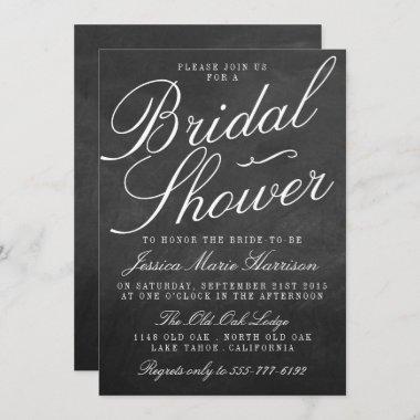Fancy Chalkboard Bridal Shower Invitations