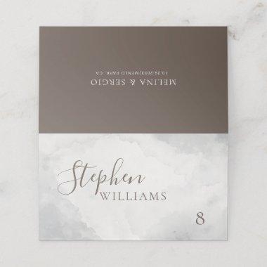 Fancy Classic Brown Calligraphy Wedding Place Invitations
