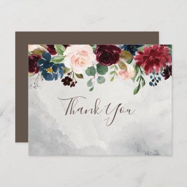 Fancy Classic Roses Peony flowers Wedding Thank You Invitations
