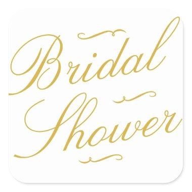 Fancy Gold & White Bridal Shower Stickers