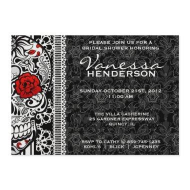 Fancy Lace Sugar Skull Day of the Dead Invite