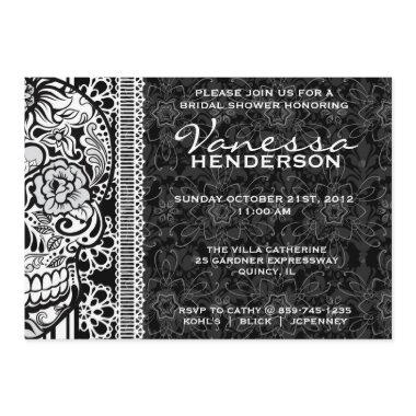 Fancy Lace Sugar Skull Day of the Dead Invite