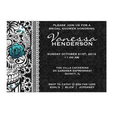 Fancy Lace Sugar Skull Day of the Dead Invite